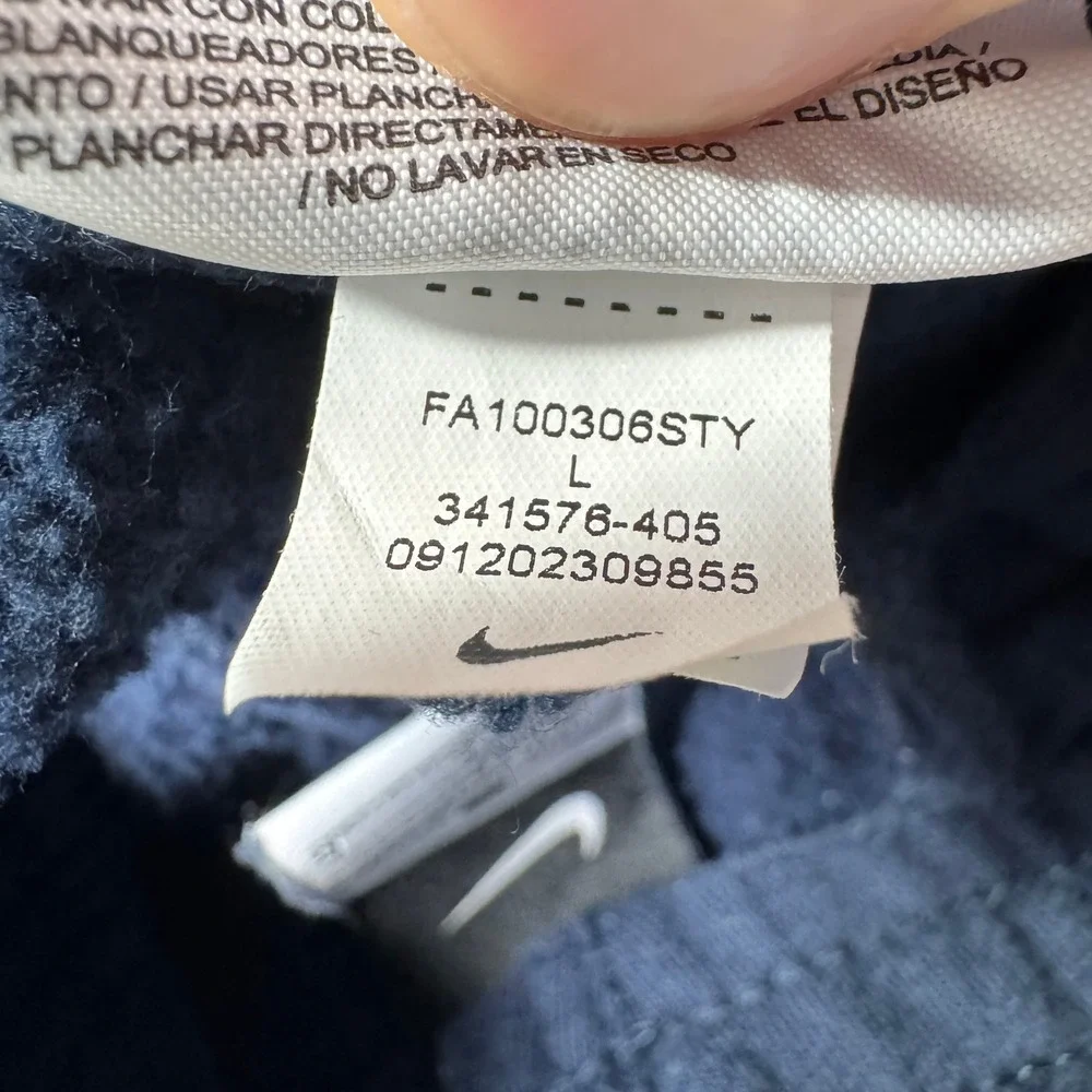 Nike Mens Sweatpants Cargo Fleece Navy Blue Large Swoosh Logo Relaxed Fit Sporty